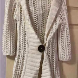 Free people white crochet sweater